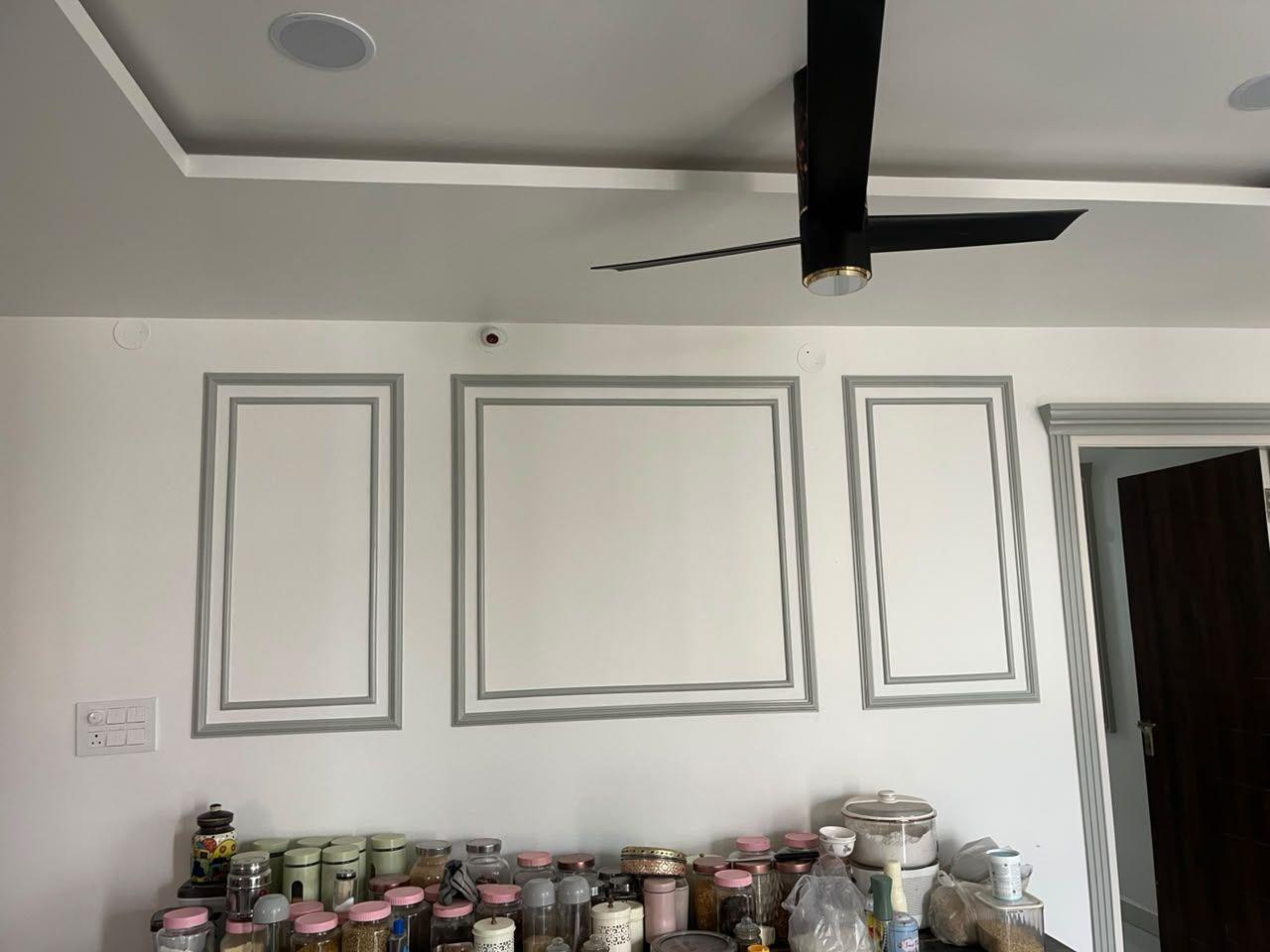 False ceiling and wall paneling work completed by RA Contractor in Hyderabad